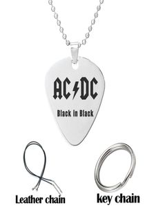 Band de rock charme collier pendentif chaîne perlé chaîne à longue chaîne laser Gift guitare choix de 1,8 mm bijoux en acier inoxydable7450735