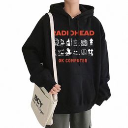 Rock Band Rahead Sweat à capuche OK Computer Music Album Pull graphique Hip Hop Sweat-shirt Vêtements pour hommes Survêtement ample Streetwear d34A #