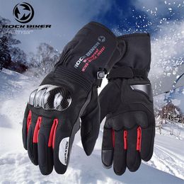 ROCK BIKER Moto Gants 100% Étanche Écran Tactile Hiver Chaud Moto Gant Carbone Dur Shell De Protection Luvas Guantes278q