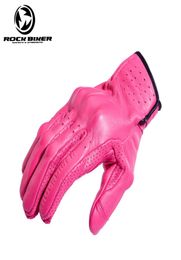 Rock Biker Summer Femmes hommes Glants de moto en cuir rose Full Finger Finde Outdoor Cycling Motocross Gants Guantes de Moto8467055