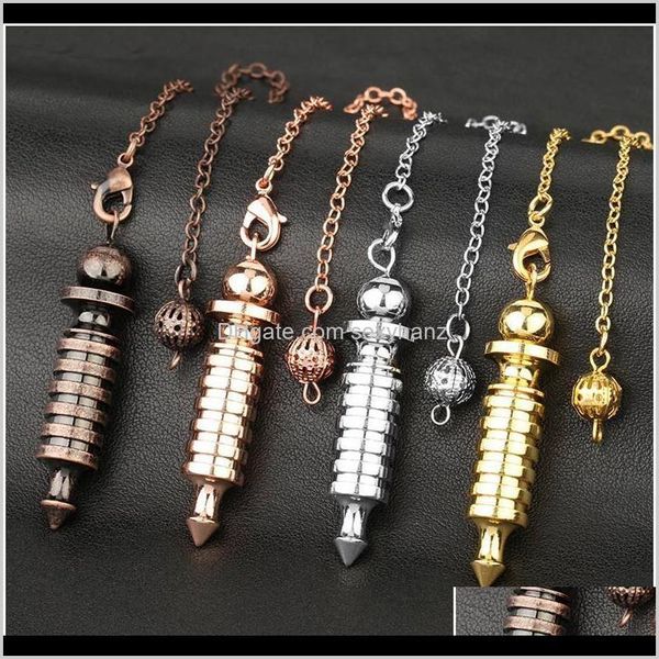 Cristal de roche Quartz Cuivre Métal Radiesthésie Pendule Pyramide Reiki Pendentif Charme Chakra Pierre Naturelle Amulette Guérison Méditation Pendules Qp87K