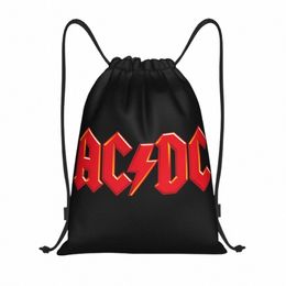 Rock Heavy Metal AC DC Trekkoord Rugzak Vrouwen Mannen Sport Gym Sackpack Draagbare Trainingstas Zak V9Db #