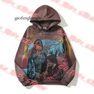 Rock Hip Hop Street Hellstar Hoodies Set Washed Flame Letter Print Hooded Hooded Pullover Men Women Oversized Hell Star Sweatshirts 882