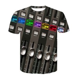 Rock Music Guitar 3D Tshirt Zomer Mannen / Vrouwen T-shirt Mode T-shirt Casual Tee Shirt / Streetwear Men Kleding Oversized 4XL Tops 220407