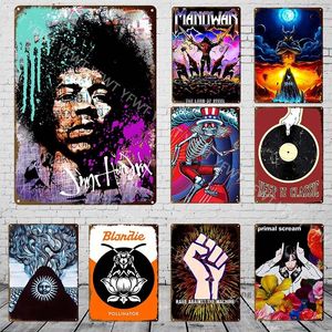Rock Music Metal Tin Sign Rusty Metal Plate Vintage Poster Music Wall Decoration Metal Poster Club Pub Bar Home Industrial Decoration 30X20cm W03