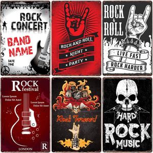 Rock Music Vintage Tin Sign Rock Roll Metal Art Poster Hard Rock Star Retro Plaque for Bar Club Cafe Pub Home Wall Decor 30x20cm W03