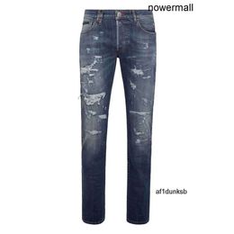 ROCK pp STAR Mode DENIM Design Classique PP Homme BEAR PANTALON Plein Bleu FIT Hommes Casual Hommes Jeans Déchirés En Détresse Skinny Philipps Biker Clothfitting MP84