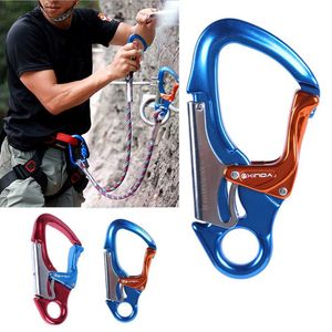 Protection des rochers 30kn grimpant à l'alpinisme automatique Moulonnaire Downhill High Strength Carabiner Tree grimpeur travaillant en aluminium Snap Hkd230810