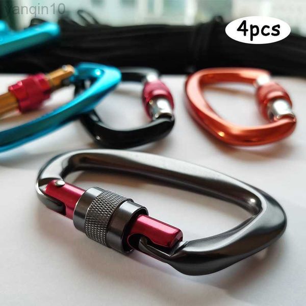 Protección de roca 4pcs Carabiner profesional Catabinador 25Kn D SEGURO DE COLLO DE COLLO DE COLLO ACCESORIOS DE EQUIPOS EN EQUIPO ENTERENCIA HKD230811