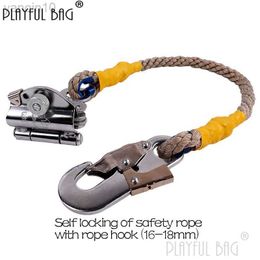 Rotsbescherming Outdoor Constructie Zelfvergrendelingsapparaat van Veiligheid Rope Fall Arrestor Nylon Rope Fall Preventer Safety Part Zl117 Cliff-Climb HKD230810