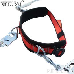 Rock Protection Playful Bag Electrician Safety Belt Outdoor Construction Protection Safety Harness Gear Steel Hook Fall Prevention Rope ZL205 HKD230810