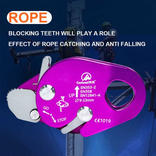 Rock Protection Corde Grab Device Device Plaque de gréement Plaque de sécurité pour l'alpinisme HKD230811
