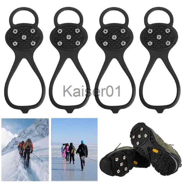 Rock Protection Unisexe Hommes 5 Dents Ice Gripper pour Chaussures Crampons Ice Gripper Spike Grips Crampons pour Neige Goujons Antidérapants Escalade Randonnée Couvre x0719