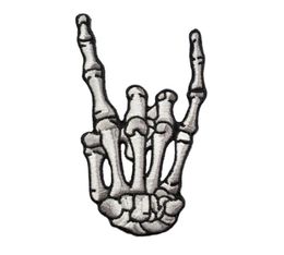 Rock Skull doigt Patches de broderie fer sur les badges pour vêtements moto-cycle de veste veste accessoires de bricolage en métal autocollants appli8681422