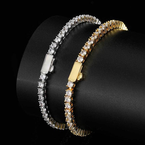 Rock Tennis Bracelet Chaînes Hip-Hop Tide Bracelet Homme Zircon 3/4/5mm Bracelet Tennis Mousqueton Bracelets Colliers Pour Hommes Et Femmes Mode Glacé Bijoux