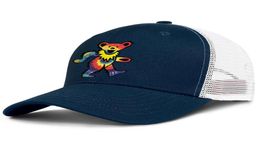 Rock the Grateful Dead Dancing Bear Heren en vrouwen verstelbare Trucker Meshcap Golf Cool Personaliseerde originele honkbalhats Trips A8299922