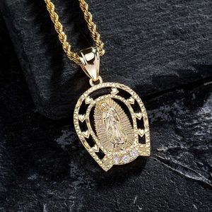Rock Wolf Tide Gilded Bouddha Statue Zircon Pendant Guardian God's Safety Hanging Tag Hip Hop Todal Tag Solid Collier Bling Bijoux