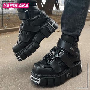 Rock Women Brand Spring Robe Gothic Street Chunky Talons Platform Motorcycle Chaussures pour femme Femme Metal Punk Sneakers 230718