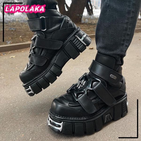 Rock Women Brand Spring Robe Gothic Street Chunky Talons Platform Motorcycle Chaussures pour femme Femme Metal Punk Sneakers 230718