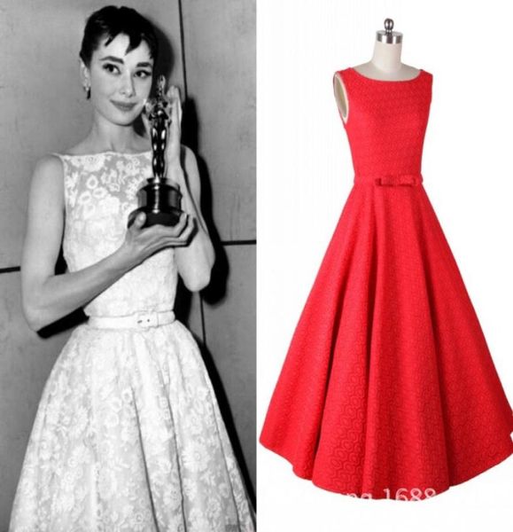 Rockabilly 1950039s Vestidos de fiesta cortos de estilo corto Audrey Hepburn Swing Swing Tactu Longitud de té Longitud de graduación GO8658914