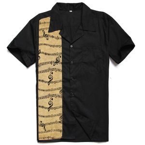 Rockabilly Retro Shirt Hommes Casual Noir Vintage Coton Punk Tops Robe À Manches Courtes Chemises Hommes Vêtements Steampunk Vêtements 210527