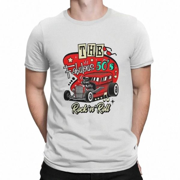 Rockabilly Vintage Rock And Roll Musique Hot Rod Vintage Sock Hop T-shirt Goth T-shirts pour hommes Vêtements d'été Harajuku T-shirt à col rond j9bc #