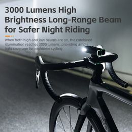 RockBros 3000Lm Bike Light 10000mAh Power Bank Type-C oplaad voorlamp fiets koplamp MTB Road Cycling Flash Hoogtepunt