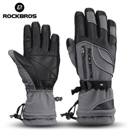 ROCKBROS -40 degrés hiver gants de cyclisme thermique imperméable coupe-vent vtt gants de vélo pour ski randonnée motoneige moto 240312