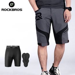 ROCKBROS 4D Dames Heren Shorts 2 in 1 met scheidbaar ondergoed Shorts Fietsbroek Klimmen Hardloopfietsbroek Fietsen Trous 240313