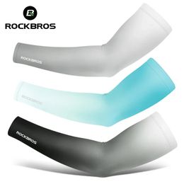 Mangas de brazo Rockbros Color de gradiente Correr pesca de protector solar Summer fresco seco rápido transpirable hielo de ciclo de ciclo de seda 240417