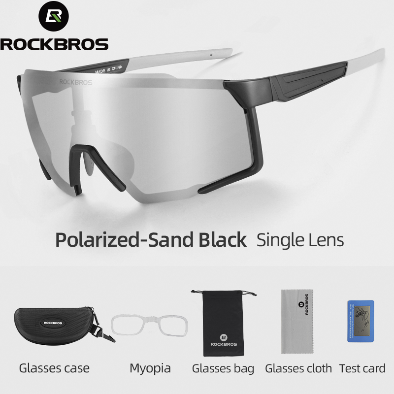 Rockbros 자전거 안경 편광 광화학 초등 선글라스 유니슬 MTB 자전거 안경 아웃 도어 스포츠 사이클링 장비