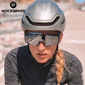 ROCKBROS Gafas de bicicleta Lentes pocromáticas polarizadas Gafas de bicicleta Gafas de sol Protección solar UV Deportes MTB Ciclismo de carretera Gafas 240314