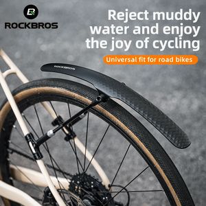 ROCKBROS Garde-boue de vélo étanche Anti-secouement Réglages de l'angle de garde-boue à dégagement rapide Protecteur Accessoires de vélo de route 240318