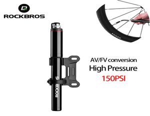 RockBros Bicycle Pump Aluminium Legering 150 PSI Hoge druk Mini -luchtpompen voor Bike Cycling Tyre Inflator8403608