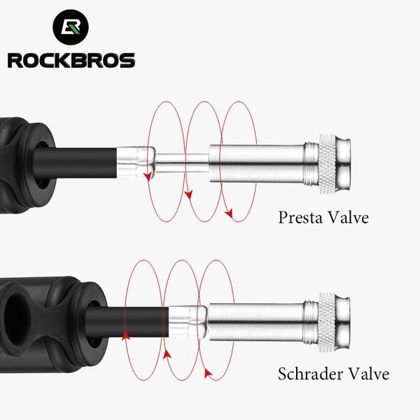 Bomba de bicicleta Rockbros Bomba de aire ligero portátil de aleación de aluminio para neumáticos para ciclismo de bicicleta Inflador Schrader Presta