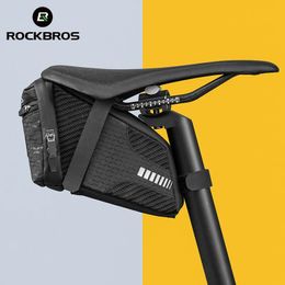 Sac de selle de bicycle Rockbros 3D Shell Afficier réflexive à vélo à vélo à vélo arrière