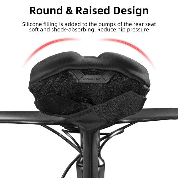 Rockbros Bicicletas Saddle Cubierta Gel Líquidos Siliconas huecas Combinación de esponja de memoria suave y cómoda Accesorios para bicicletas de carretera MTB