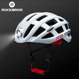 ROCKBROS – casque de vélo avec lampe frontale moulée de manière interne, casquette de sécurité pour le sport et le vtt, pour hommes et femmes, 240312