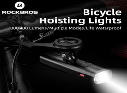 ROCKBROS vélo lumière levage phares support multifonctionnel puissant Flash lumières USB Charing Led vélo avant lampe 4000mAh6761236471
