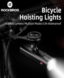 Rockbros Bike Light Histing Headlights Multifonctional Hateder puissant Flash Lights USB Charing LED Bicycle Front lampe 4000mah6762342094
