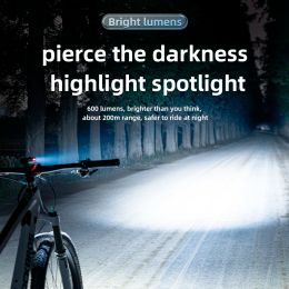 RockBros Bike Light Type-C oplaad voorlamp Koplamp Ultralicht zaklampfietslicht 200/400/600/800/1000/1000/3000lm