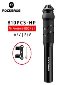 Rockbros Bike Pump Mini Portable Light Aluminium Alloy Pumps à vélo Air Inflateur de Mountain Cycling Tire Schrader Presta V3211940