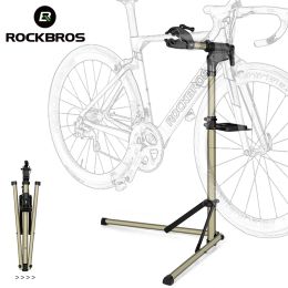 Rockbros Bike Repair Stand Mtb Road Bicycle Maintenance Rack avec plateau à outils Affichage de stockage de stockage pliable réglable Stand de travail