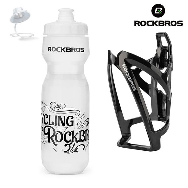 ROCKBROS bouteille d'eau de vélo 750 ml bouteille de vélo avec cage de support Sport de plein air Portable bouilloire de cyclisme bouteille d'eau Drinkware 240202