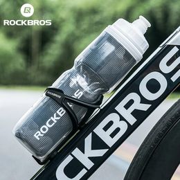 Rockbros Circular isolate Water Bottle Beverage PP5 Silicone 670ml Fitness Sports Outdoor Bicycle Portable Water Bottle 240428