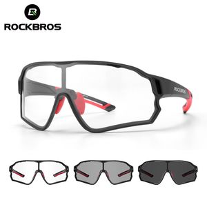 ROCKBROS Lunettes de cyclisme Photochromiques VTT Lunettes de vélo de route Protection UV400 Lunettes de soleil Ultra-légères Sport Safe Eyewear Equipment R0410