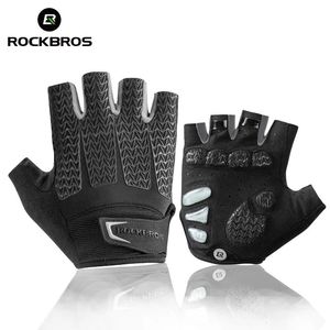 ROCKBROS gants de cyclisme vélo antichoc mousse rembourré demi doigt gant court anti-dérapant respirant DH Rode vélo hommes gants 240112