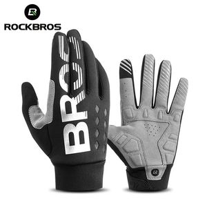 RockBros Cycling Gloves Touch Screen Waterdicht MTB Bike Bicycle Gloves Thermal Warm Motorcycle Winter Autumn Sportsapparatuur 240422