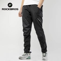 RockBros Cycling Mens Pants Ciclismo Winddichte Breathable Warmer Long Sports Bike Broeken Reflecterend fiets rijden 240418