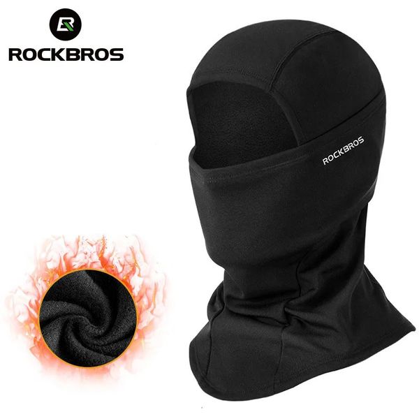 ROCKBROS Cara completa Mantener caliente Máscara Ciclismo de invierno mascarilla Ciclismo Motocicleta Máscara Gafas Agujero Pasamontañas Ciclismo pasamontañas 240113